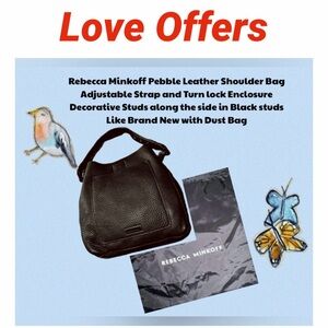 Rebecca Minkoff Leather Shoulder Bag Adjustable Strap Like Brand New Dust Bag